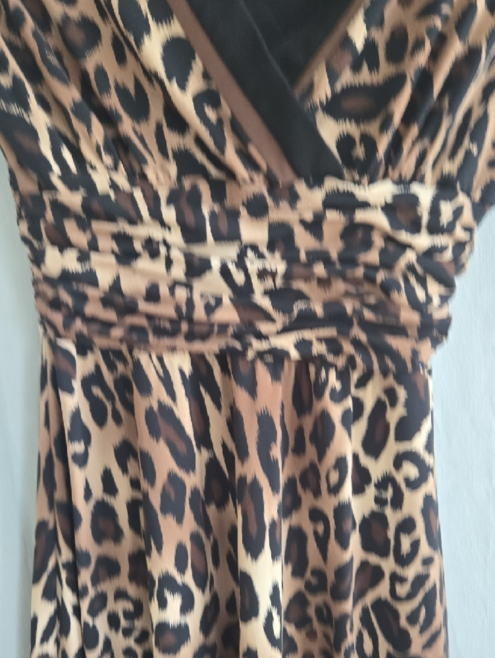Studio One Leopard Print Midi Dress - Brown & Black In EUC - Picture 7 of 10